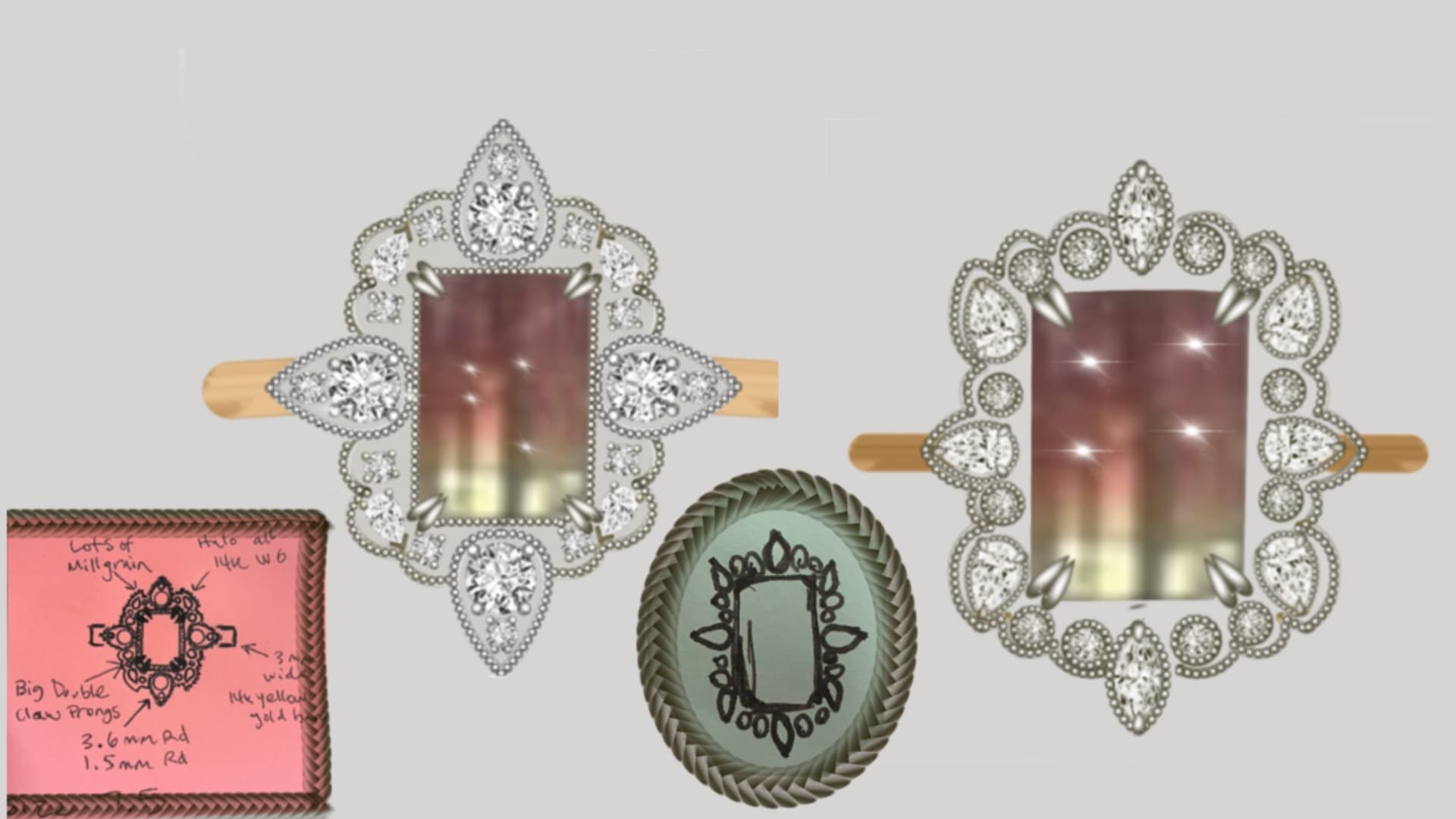 Jewelry design illustration process - Todd Michael Virtual Goldsmith